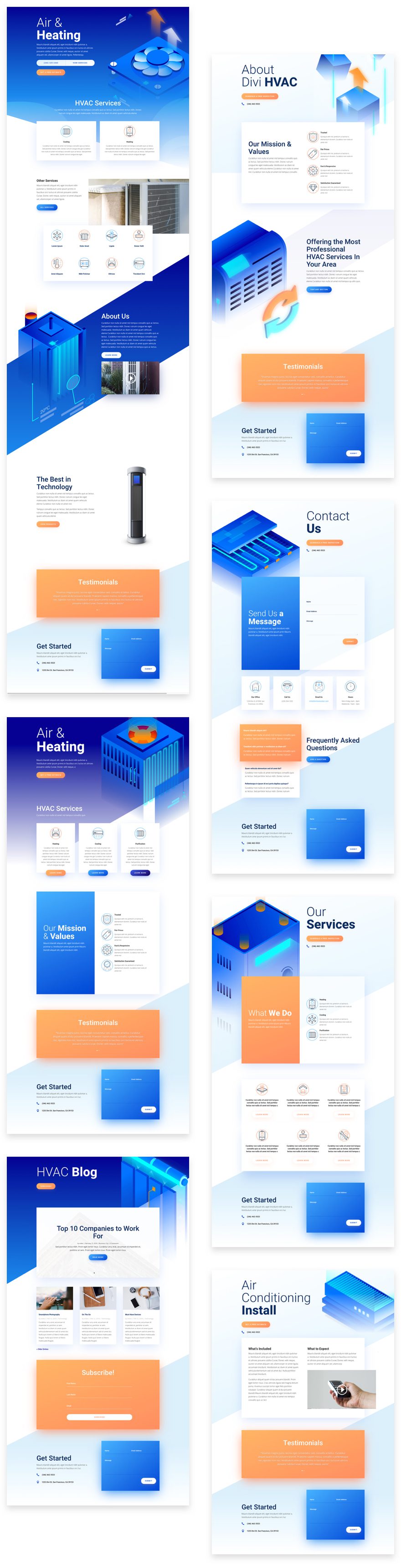 divi hvac layout pack