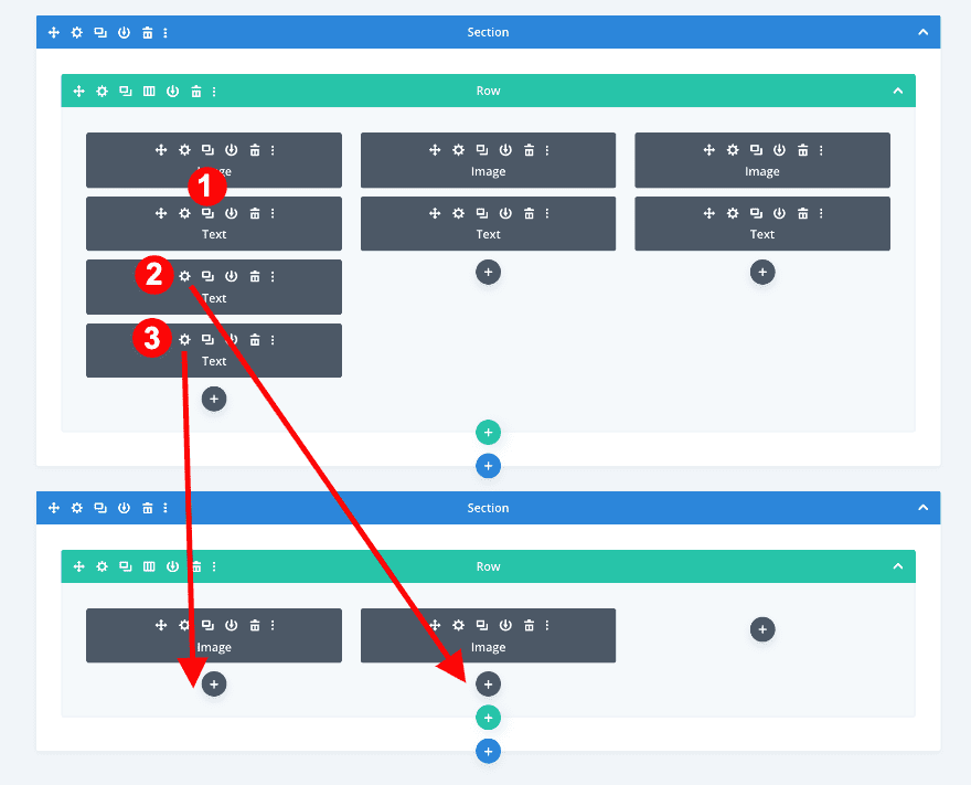 duplicate and drag text modules