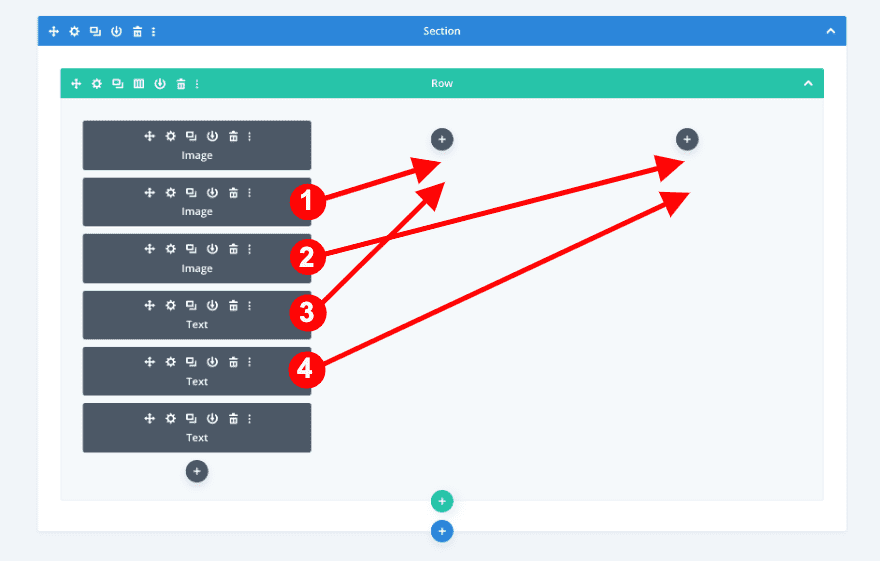 duplicate and drag the modules