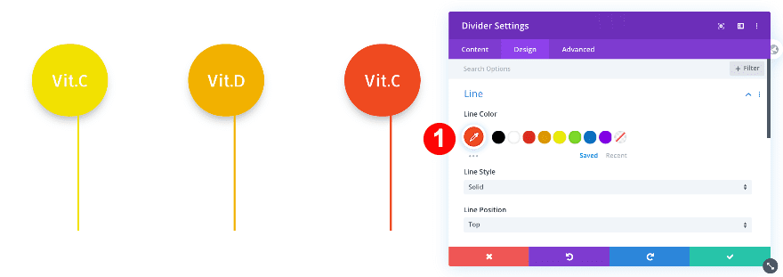 make the divider orange red