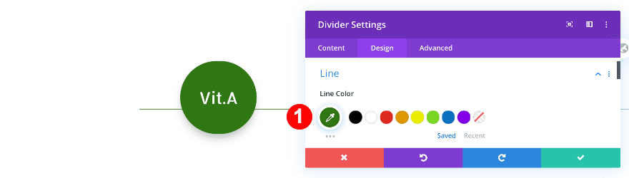 make the first divider green