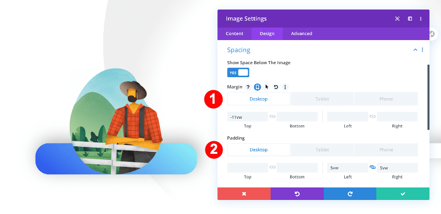 margin and padding on image