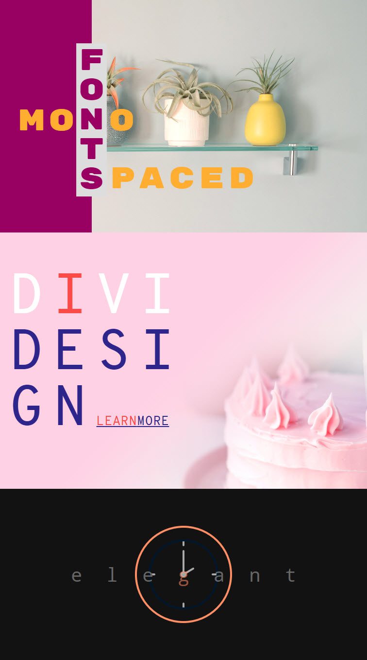 divi monospaced font designs