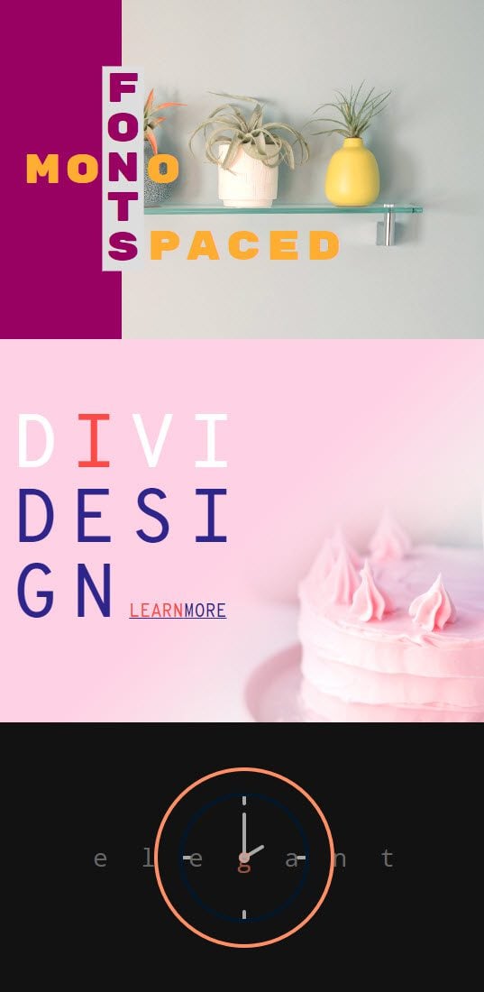 divi monospaced font designs