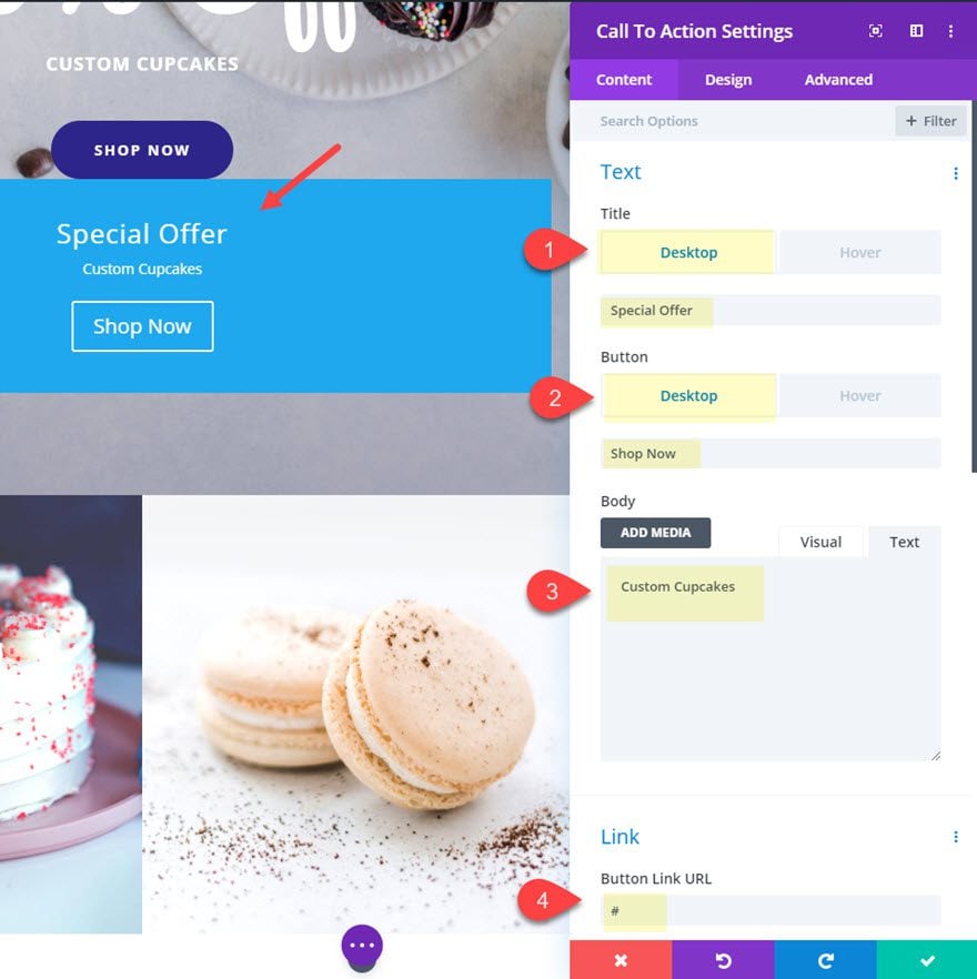 divi change content on hover