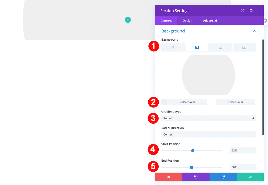 section settings background