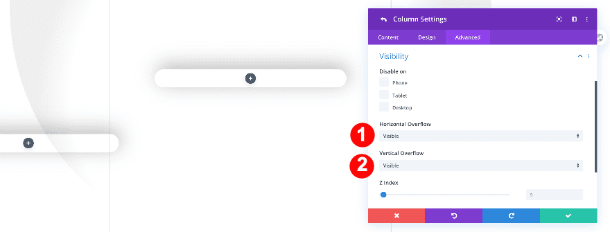 visibility for column 2