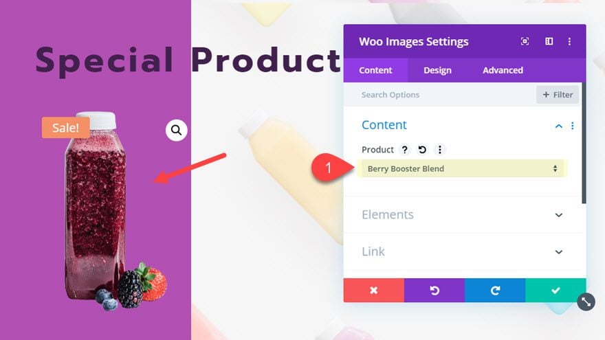 divi featured product section