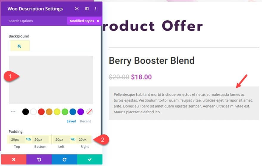 divi featured product section