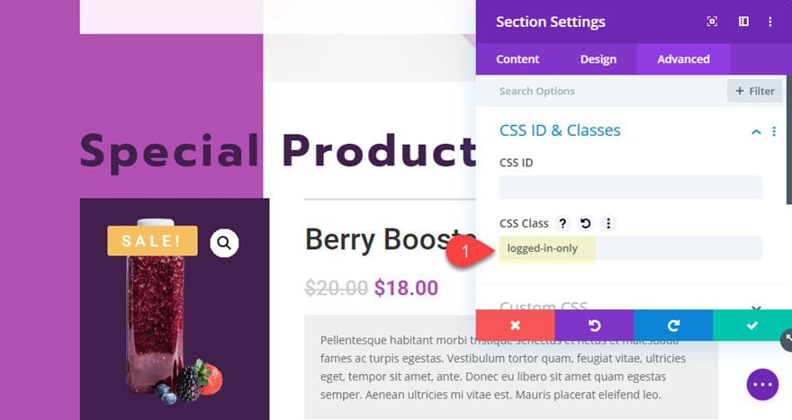 divi featured product section