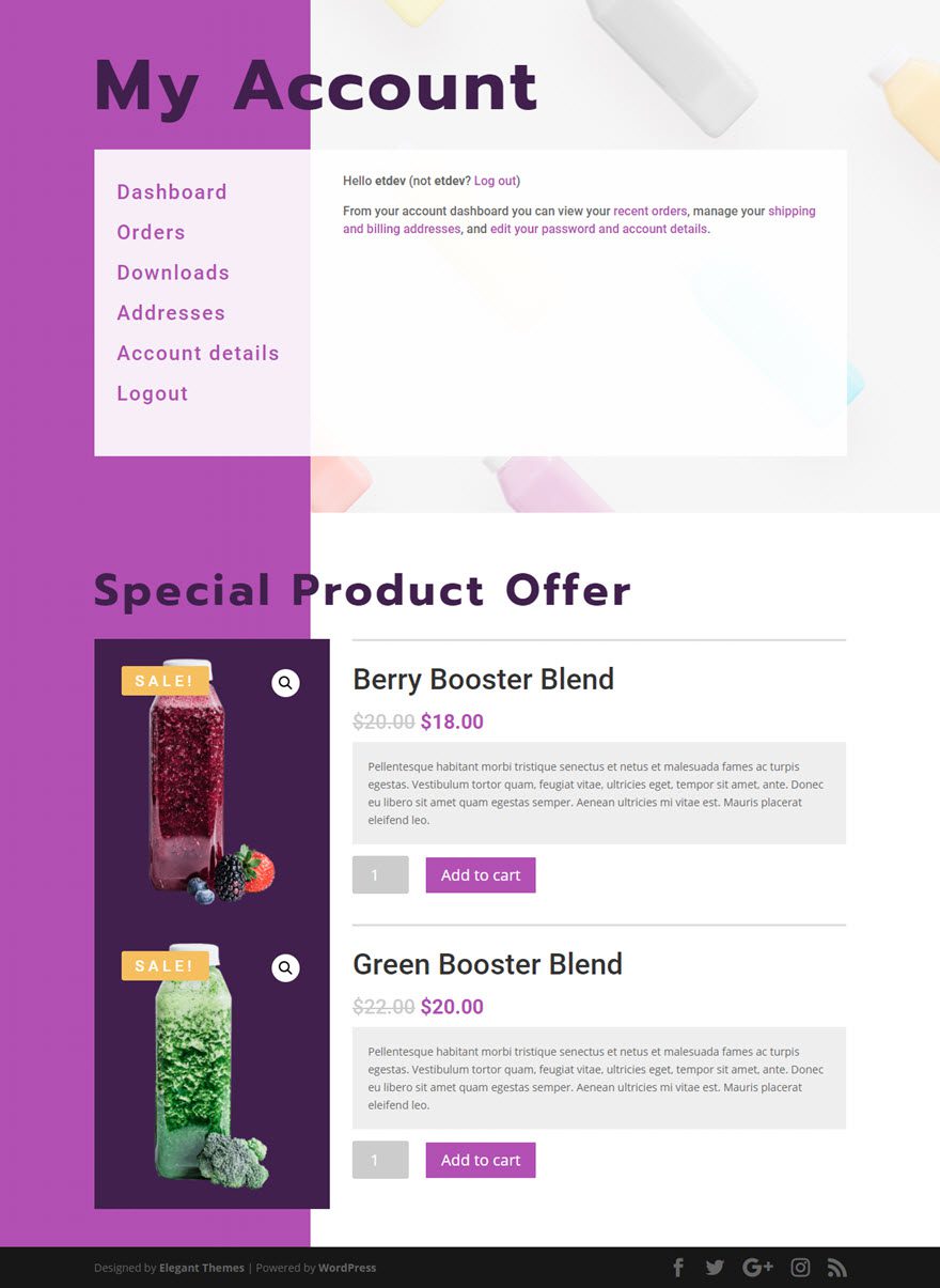 divi featured product section