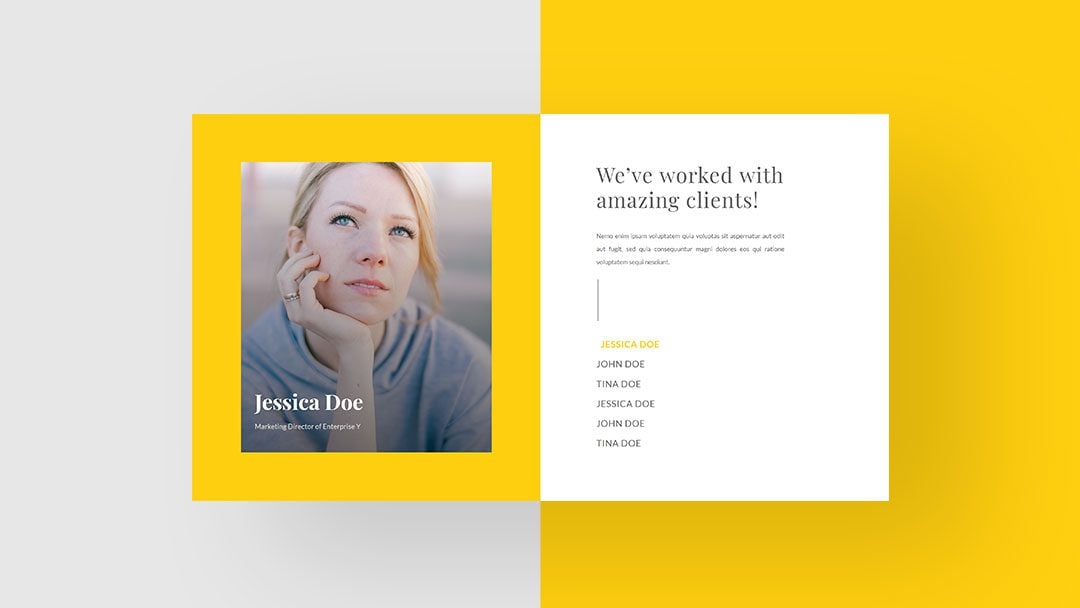 Download a FREE & Advanced Client Showcase Hover/Click Design for Divi