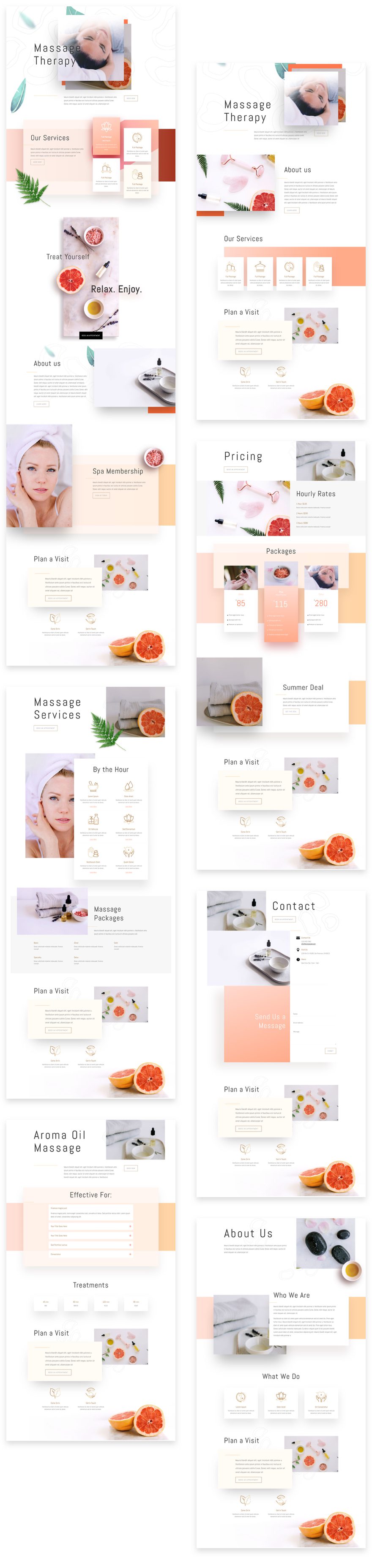 divi massage therapy layout pack