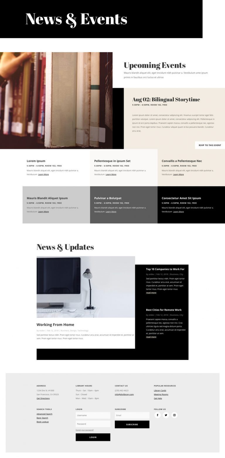 Get a FREE Library Layout Pack for Divi