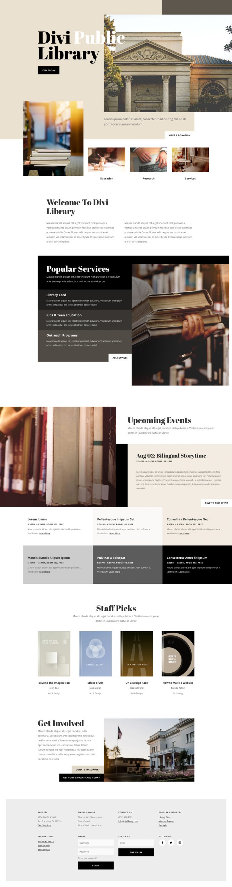 Get a FREE Library Layout Pack for Divi