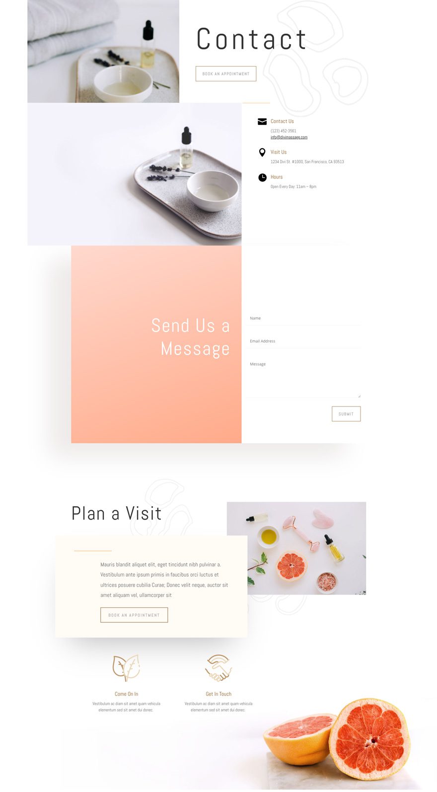 divi massage therapy layout pack