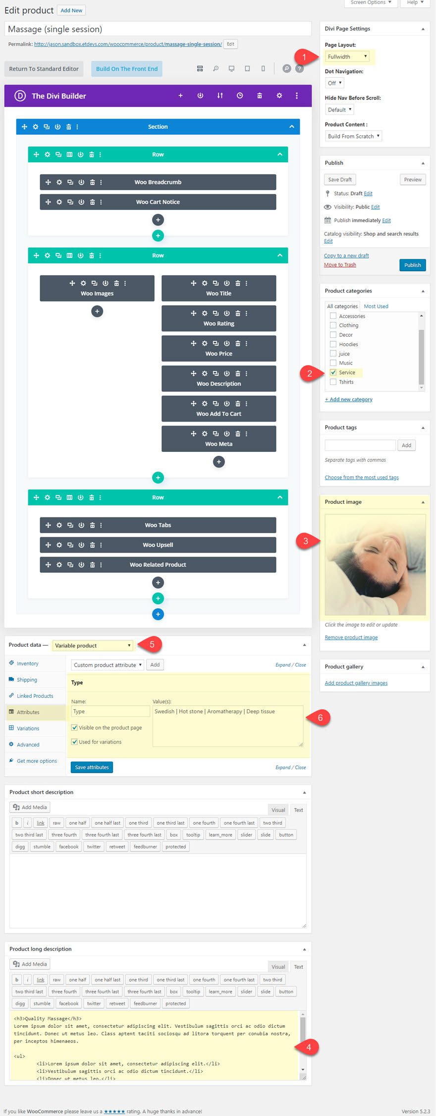 divi product info accordion