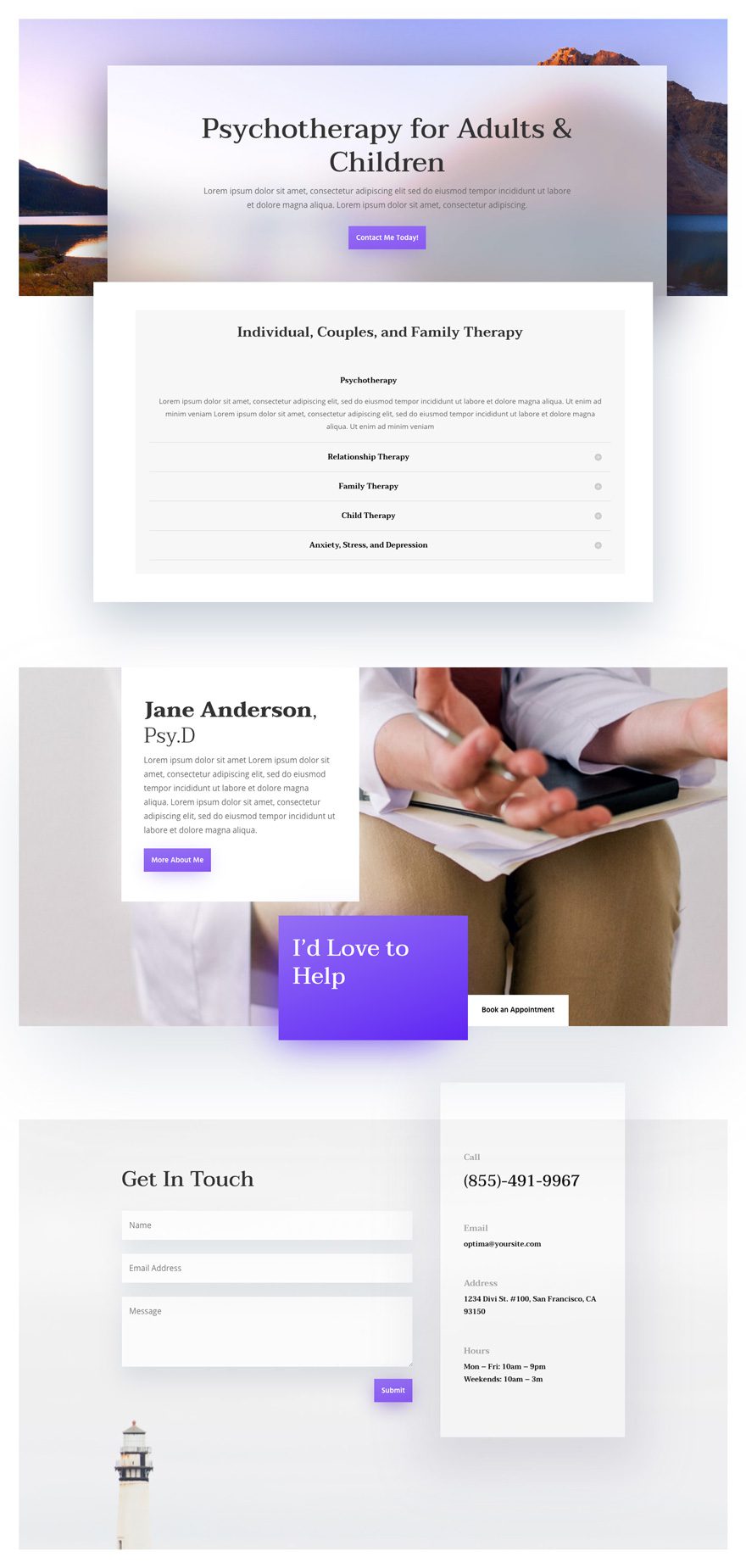 divi psychologist layout pack