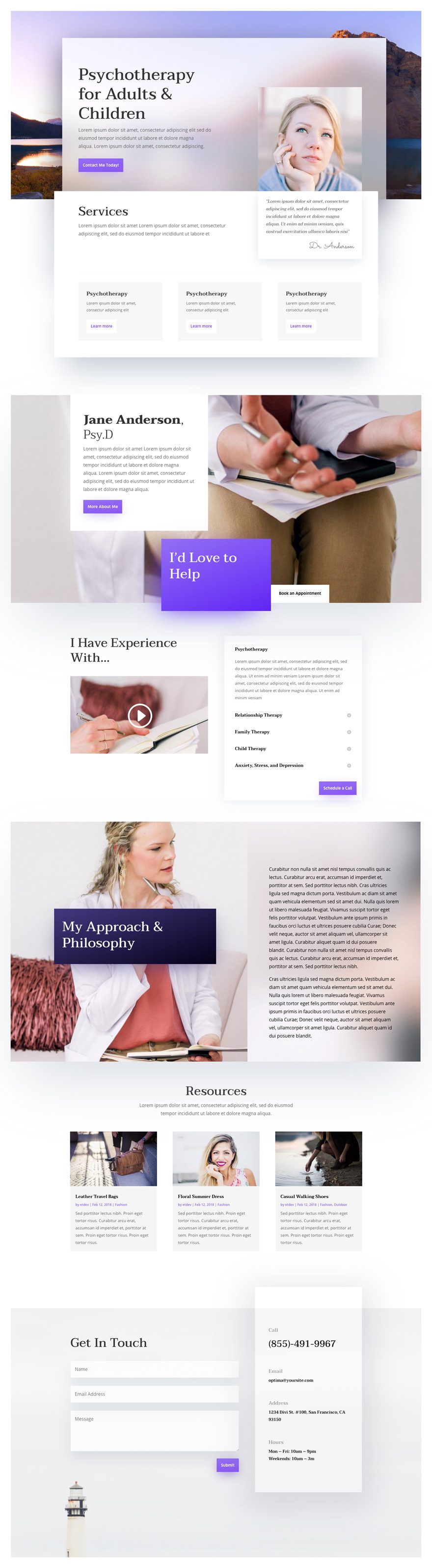 divi psychologist layout pack