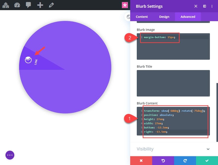 divi segmented circular menu