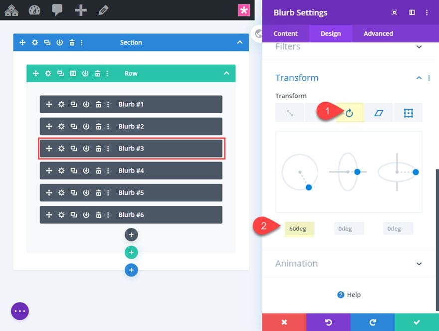 divi segmented circular menu