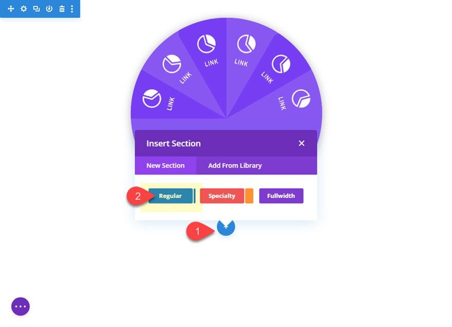 divi segmented circular menu