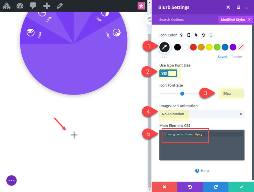 divi segmented circular menu