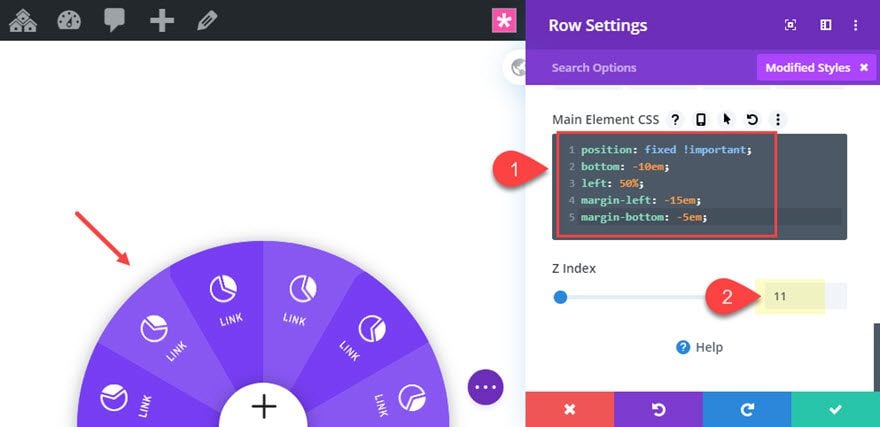 divi segmented circular menu