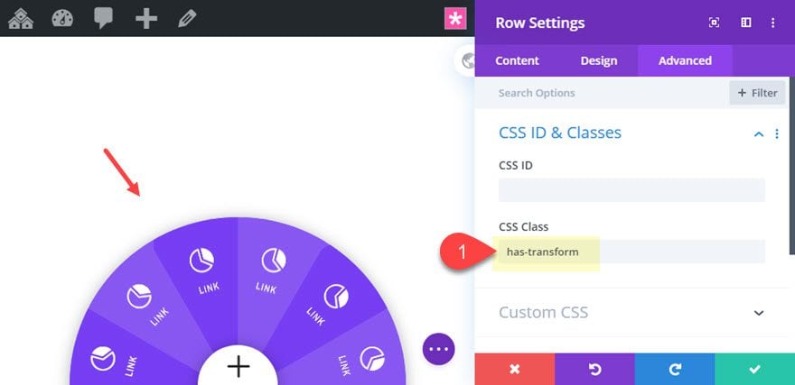 divi segmented circular menu