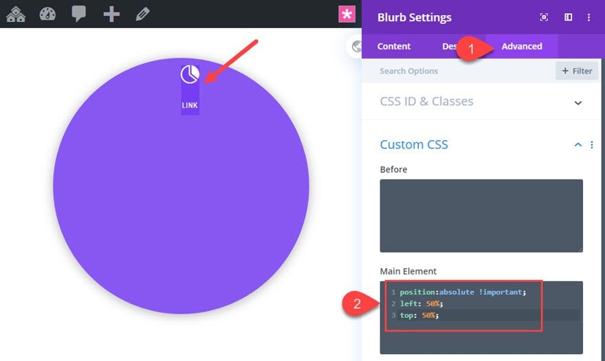 divi segmented circular menu