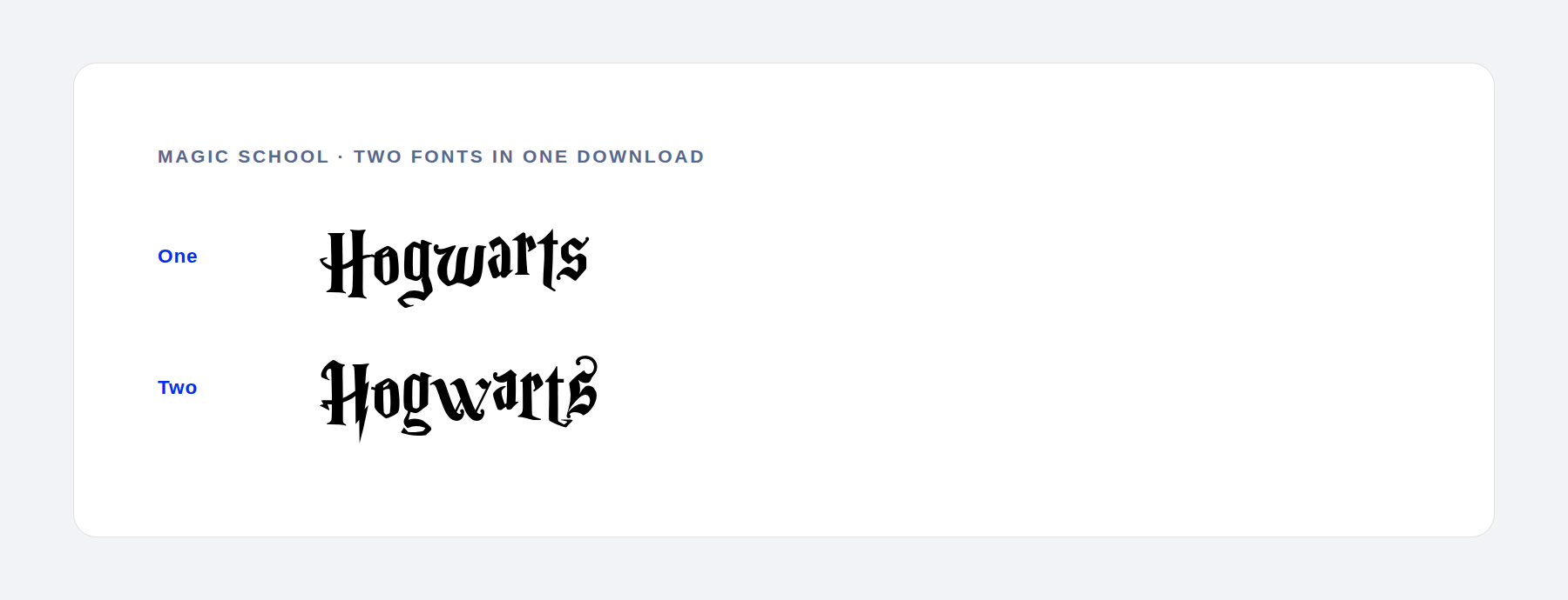 Magic School font sample showing both included styles
