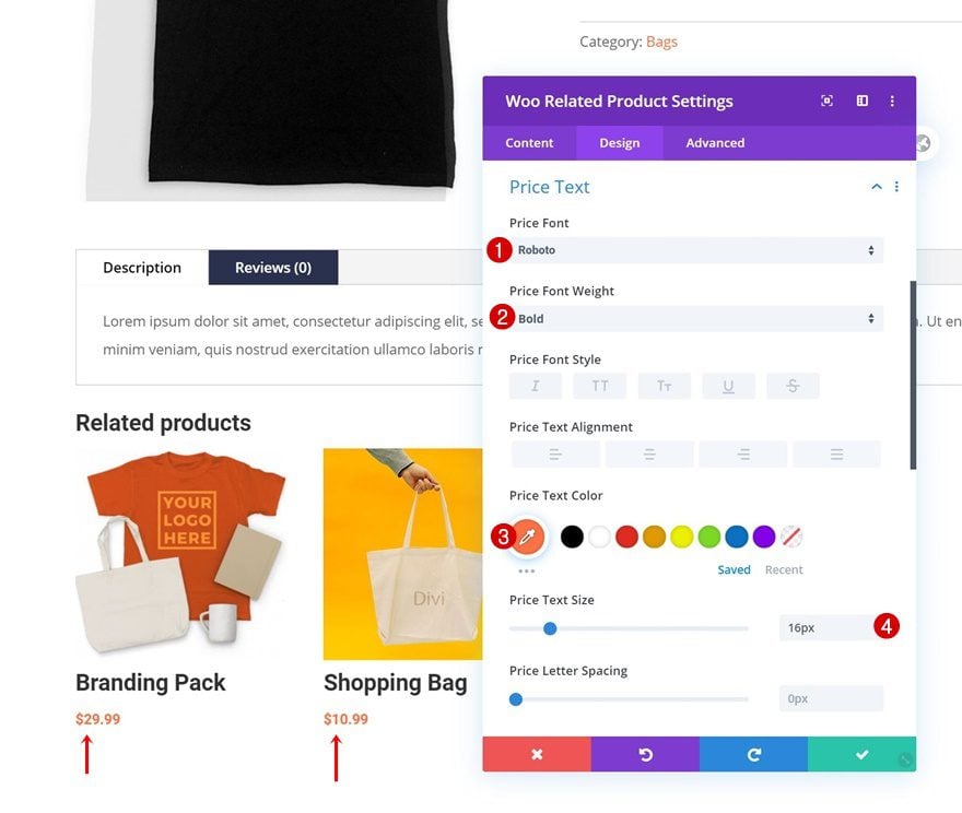 product page template
