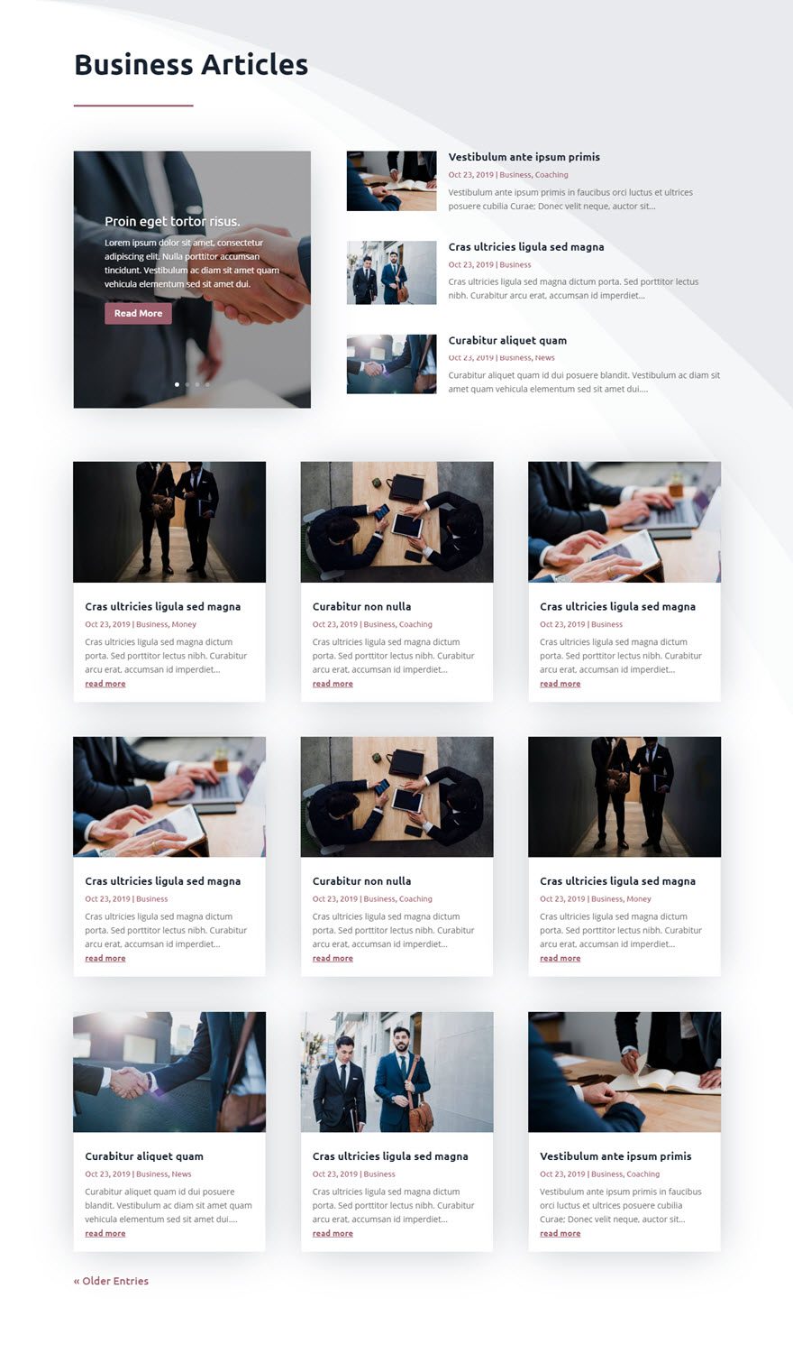 divi category page template