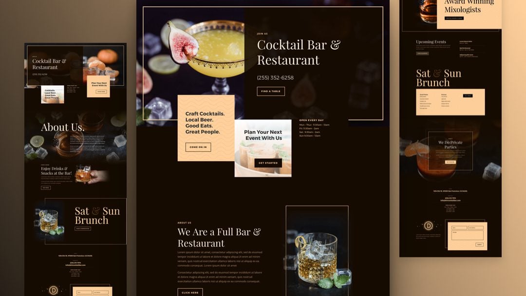 Get a FREE Bar Layout Pack for Divi