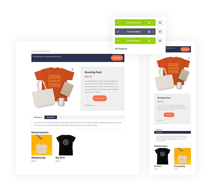 product page template