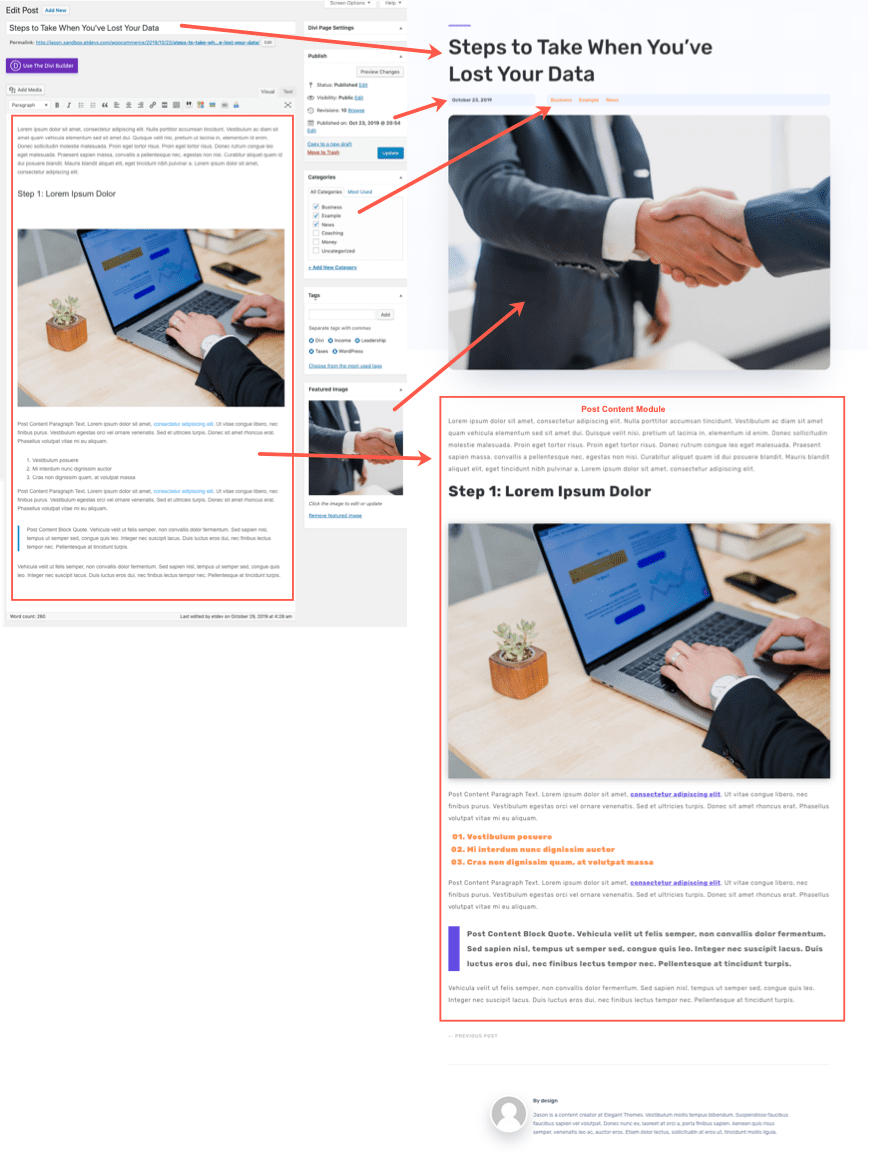 Divi Post Content Module