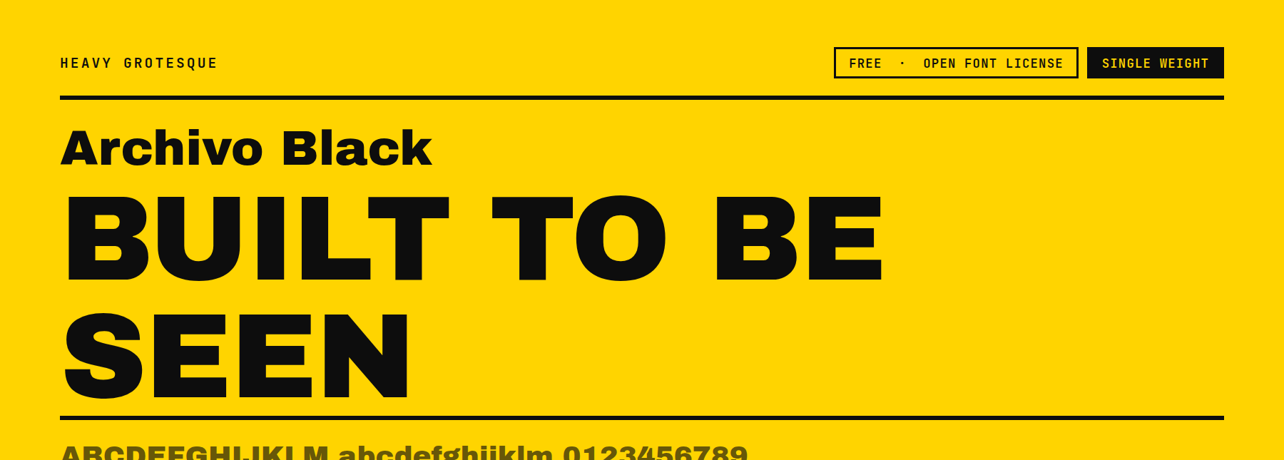 Archivo Black uppercase letters showing wide open counters