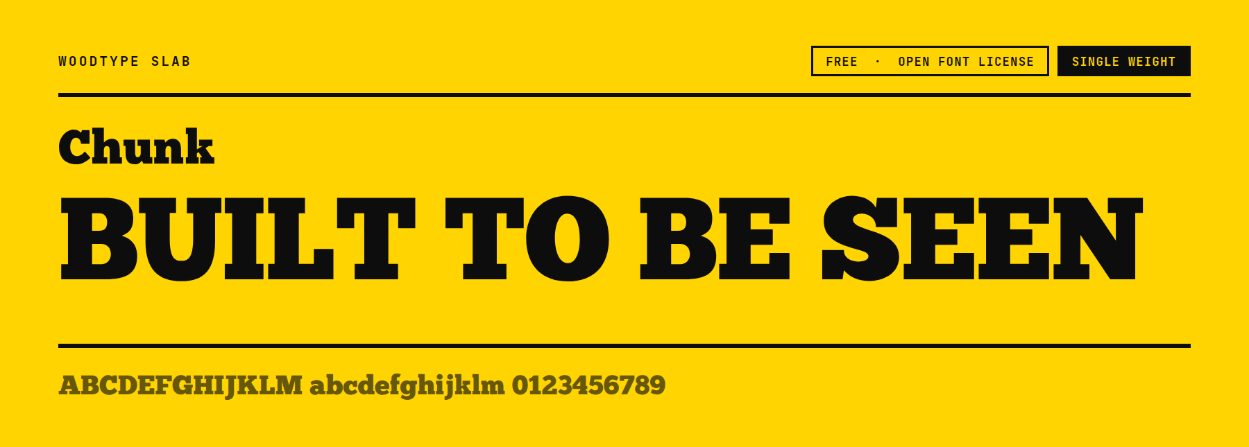 Chunk slab serif font with heavy square serifs