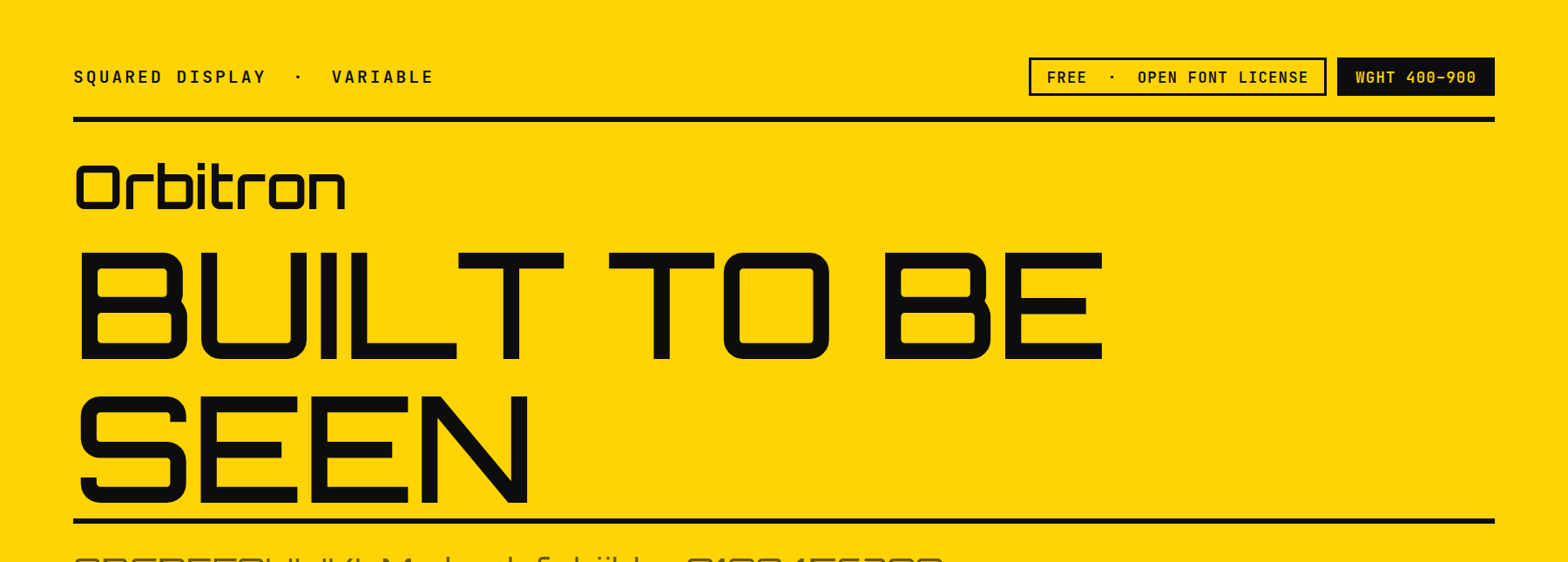 Orbitron geometric technical font with angled letter cuts