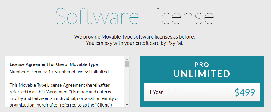 A Movable Type Pro license.