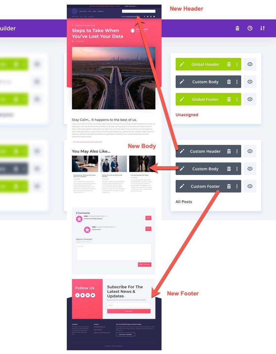 Divi theme builder portability options