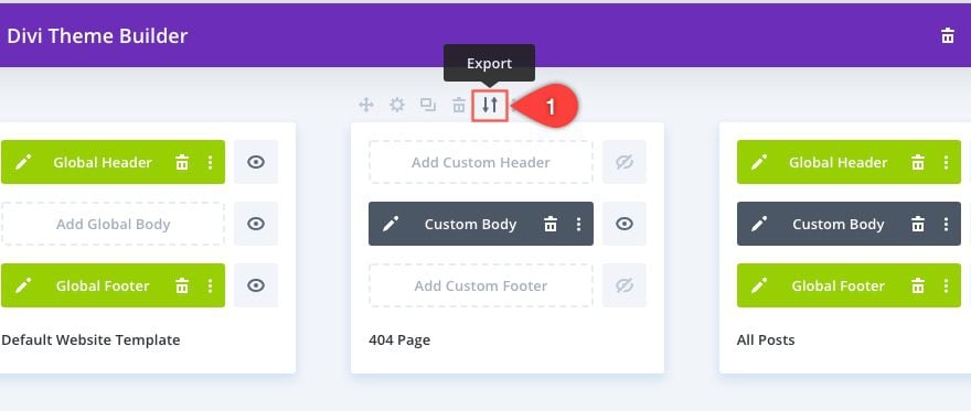 Divi theme builder portability options