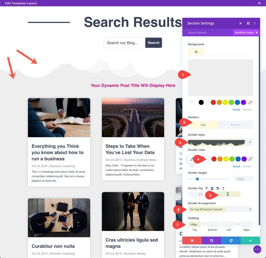 Divi Search Results Page Template