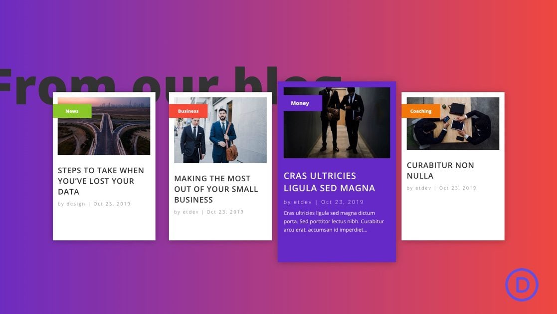 How to Design a Recent Posts by Category Layout with Cool Hover Effects in Divi