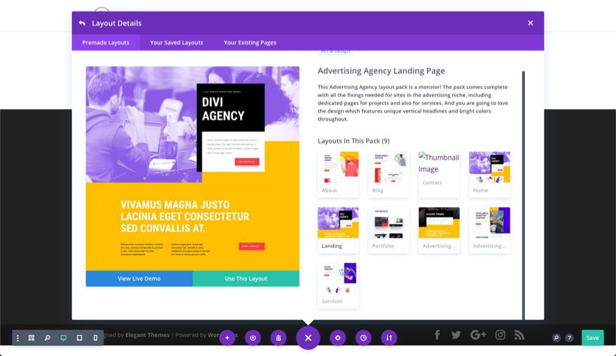 Get a FREE Advertising Agency Layout Pack for Divi 1