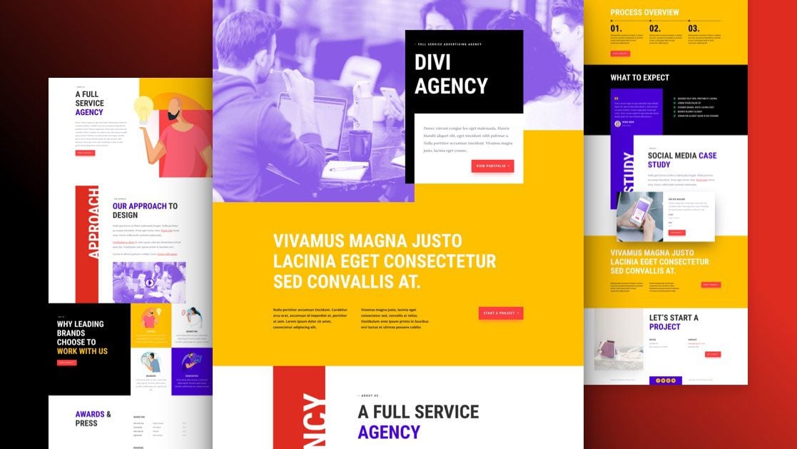 Get a FREE Advertising Agency Layout Pack for Divi