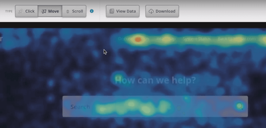 An example of a click heatmap.