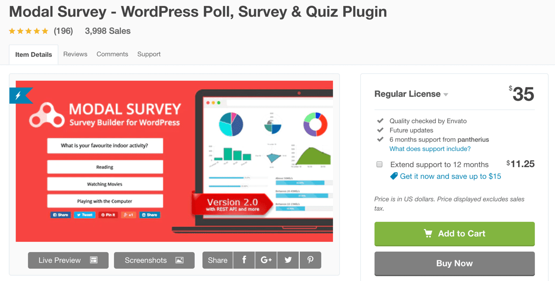 modal survey wordpress survey plugin