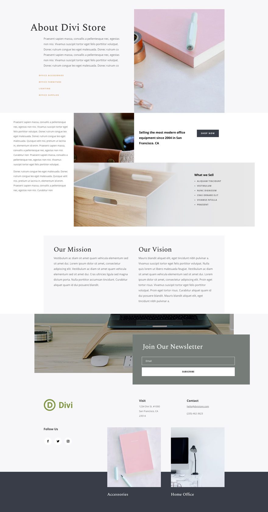 online store layout pack