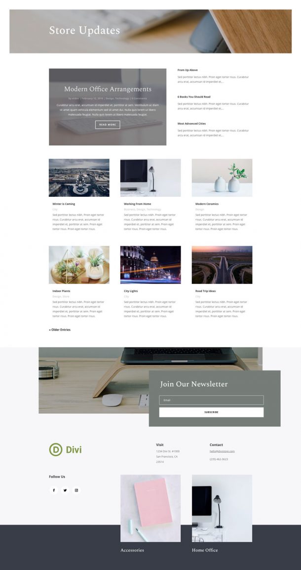 Get a FREE Online Store Layout Pack for Divi